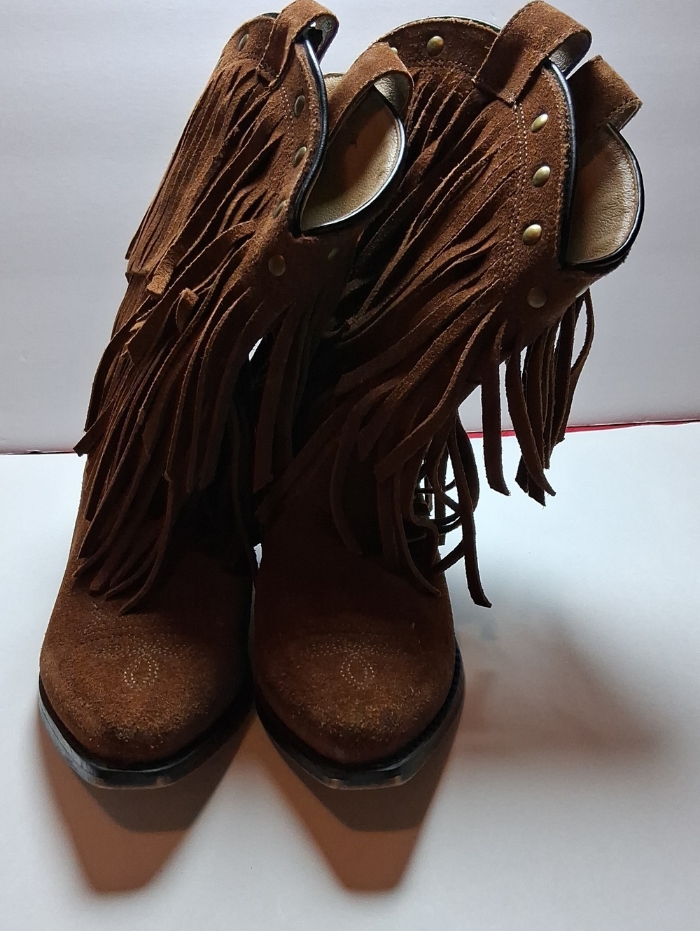 Smoky Mountain  Brown Suede Fringe Ankle Boots